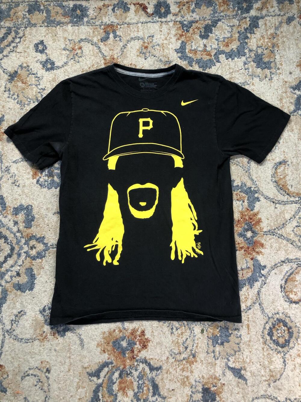 Pittsburgh Pirates Shirt Mens Medium Black Yellow MLB Baseball Nike Graphic Tee